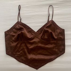 Super cute brown silk tank!